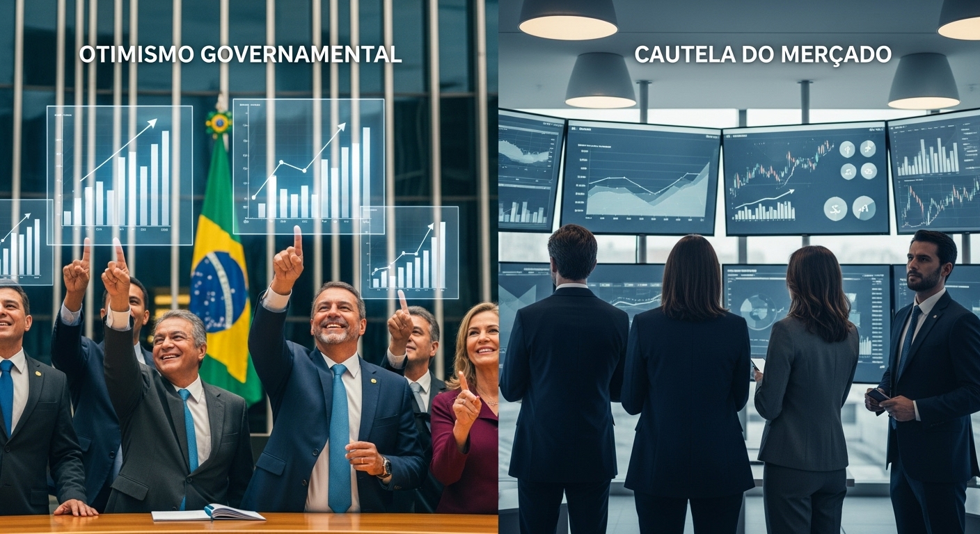 O Cabo de Guerra da Economia: Governo e Mercado Divergem em Quase 35% nas Projeções de Crescimento do PIB