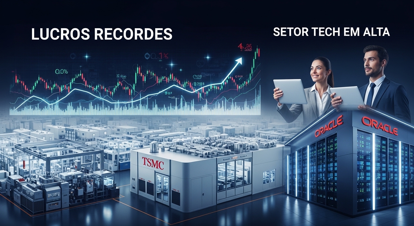 Rali de Chips e IA: Lucro Recorde da TSMC e Agenda da Oracle Impulsionam Ações Globais e Ofuscam Temor de Guerra Comercial