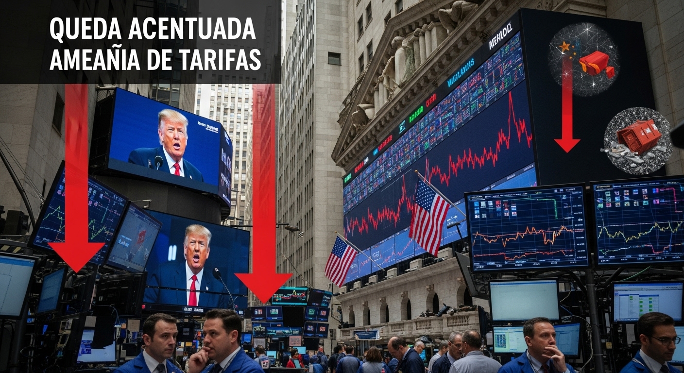 Alerta de Guerra Comercial: Wall Street Cai e “Índice do Medo” Dispara Após Trump Ameaçar Aumentar Tarifas Contra a China