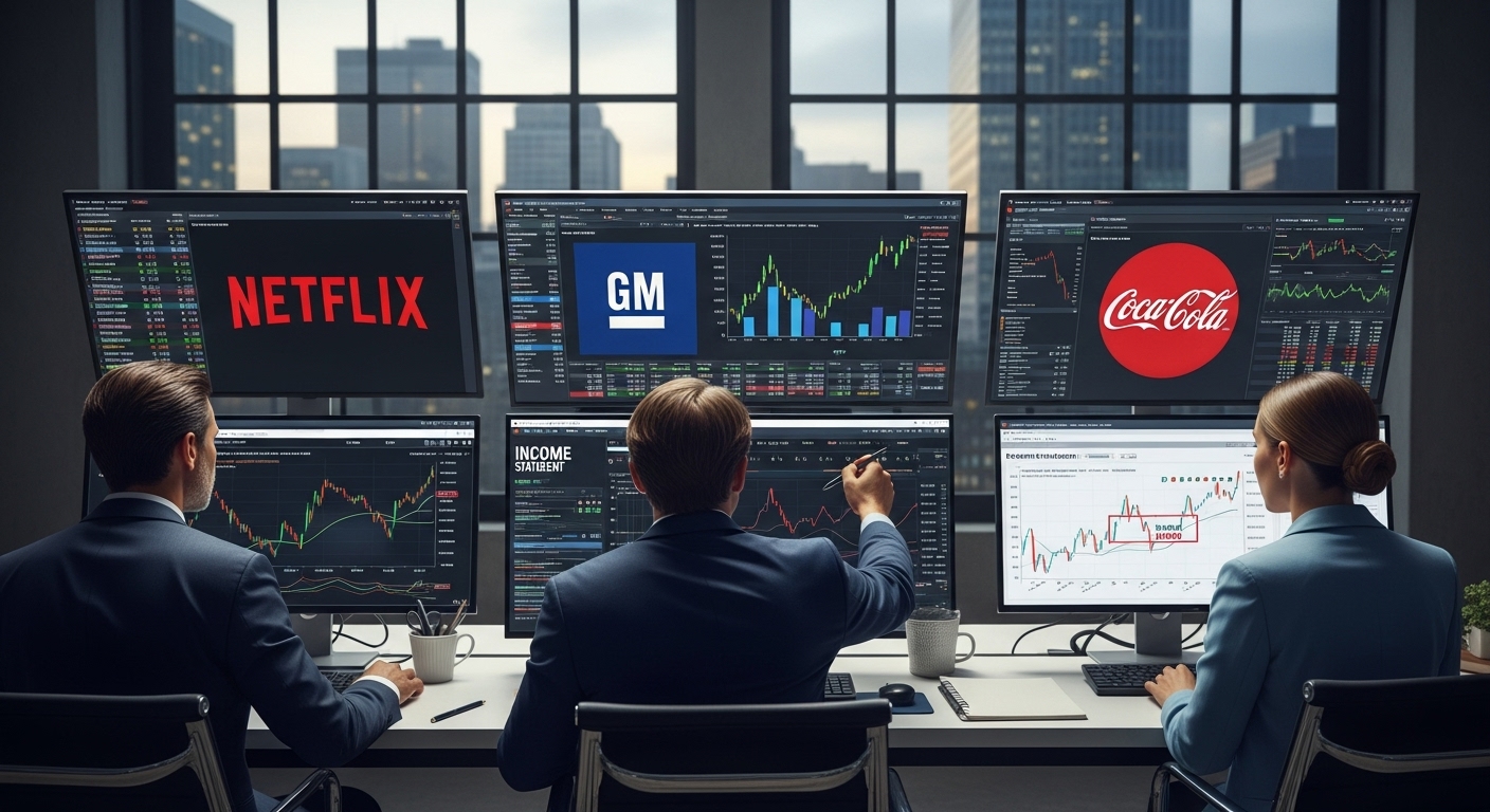 Balanços Decisivos: Wall Street Recua Antes da Divulgação de Resultados de Gigantes como Netflix, GM e Coca-Cola