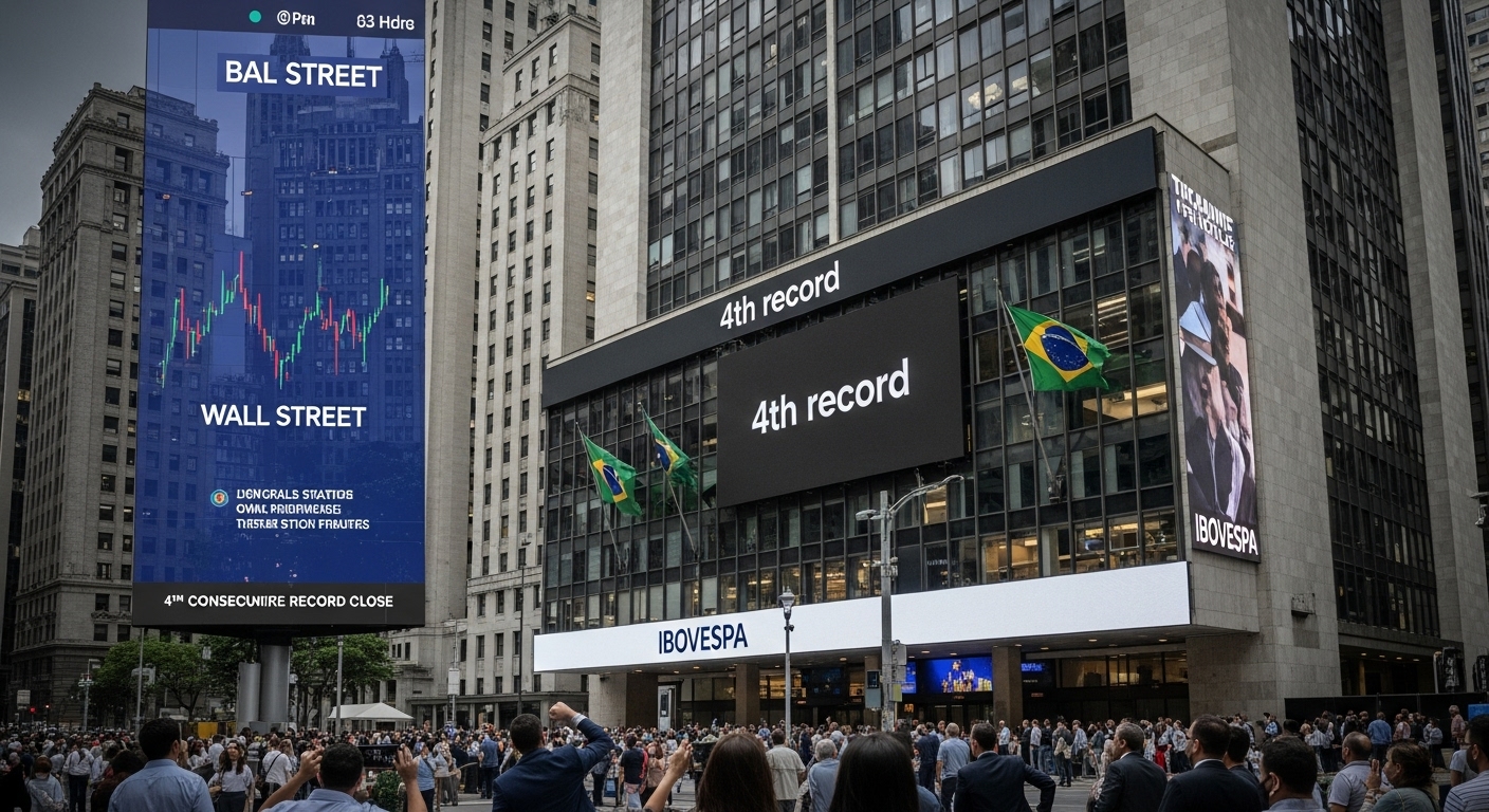 Novo Recorde de Fechamento: Ibovespa Ignora Queda em Wall Street e Renova Máxima Histórica Pela 4ª Sessão Consecutiva