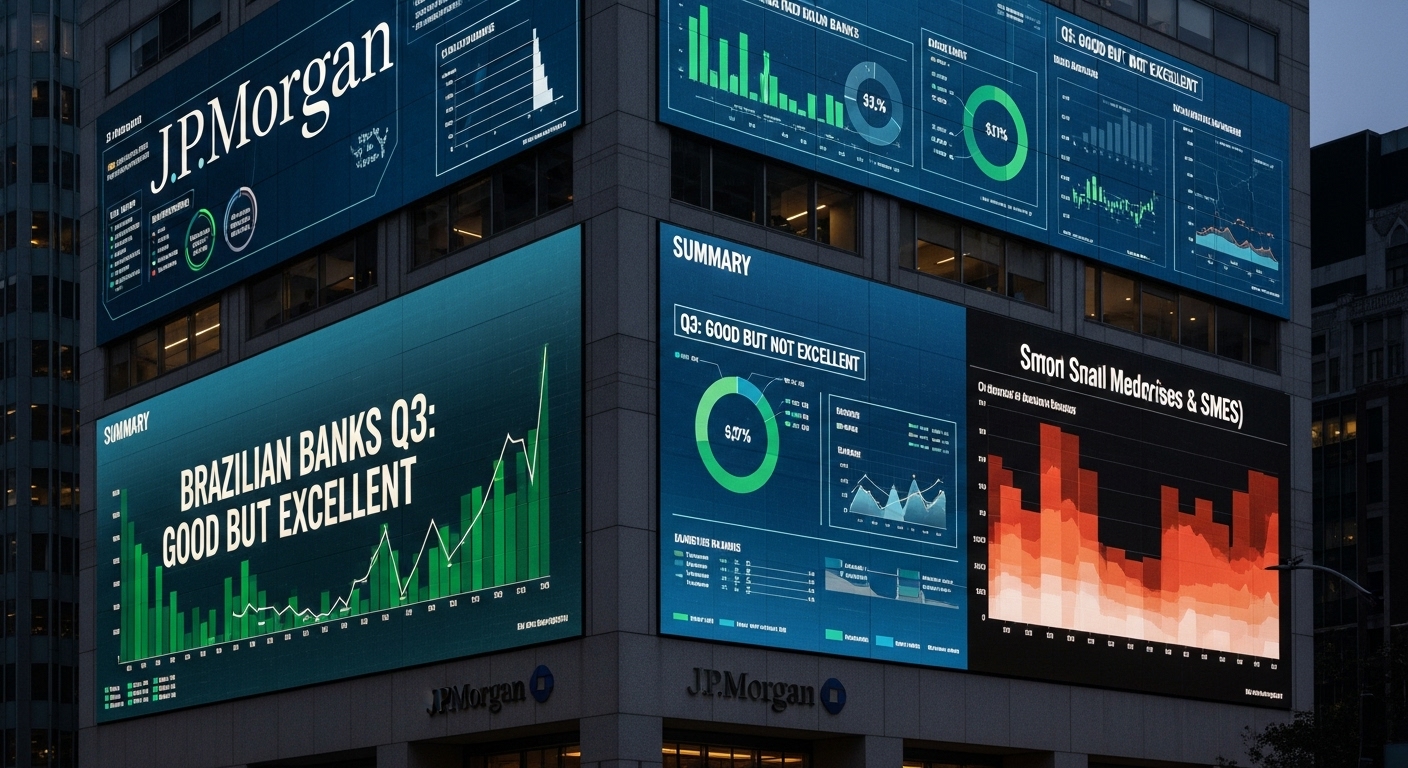 Prévia de Lucros: JPMorgan Projeta 3º Trimestre “Bom, Mas Não Excelente” para Bancões do Brasil e Alerta para Inadimplência de PMEs